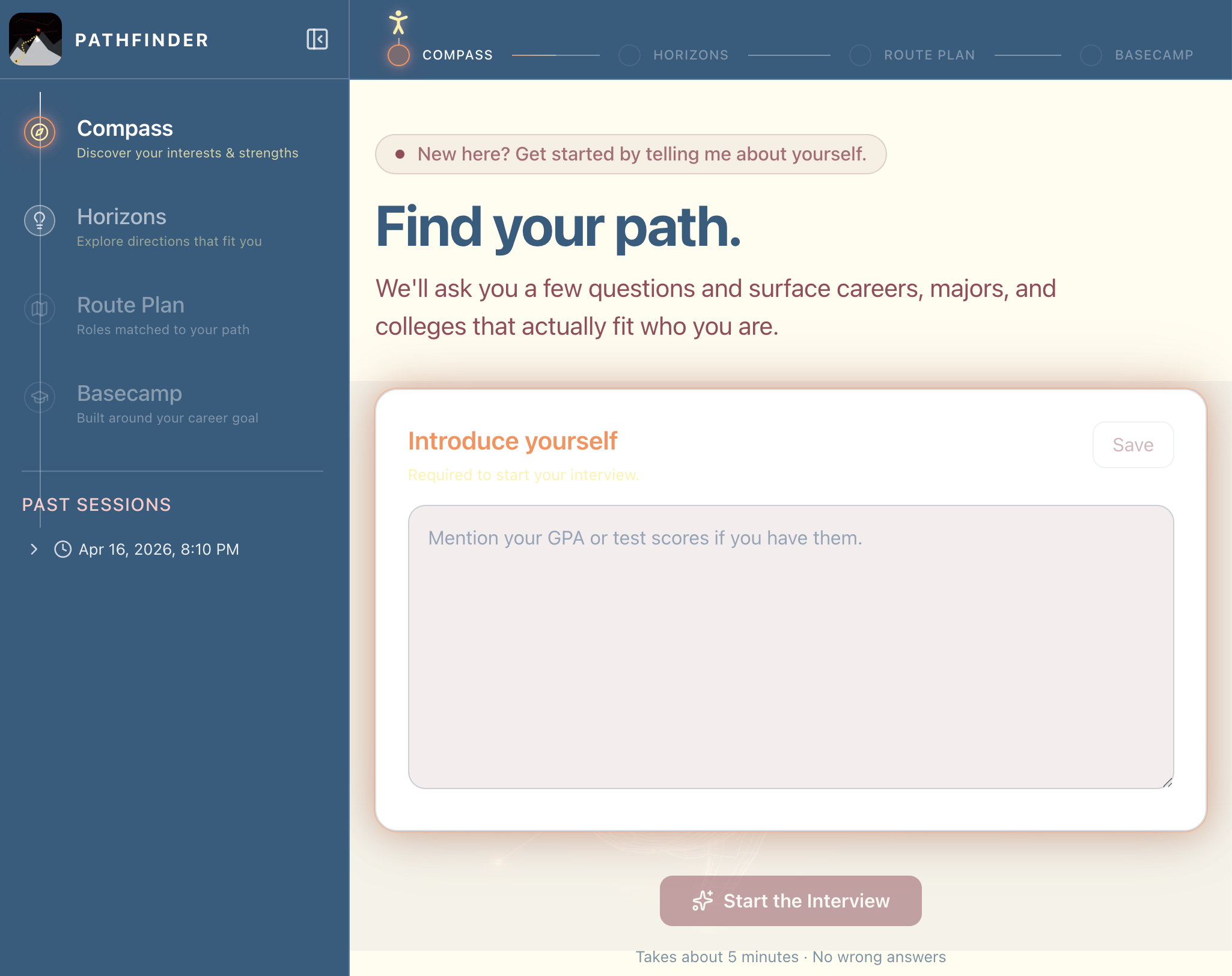 Pathfinder app screenshot