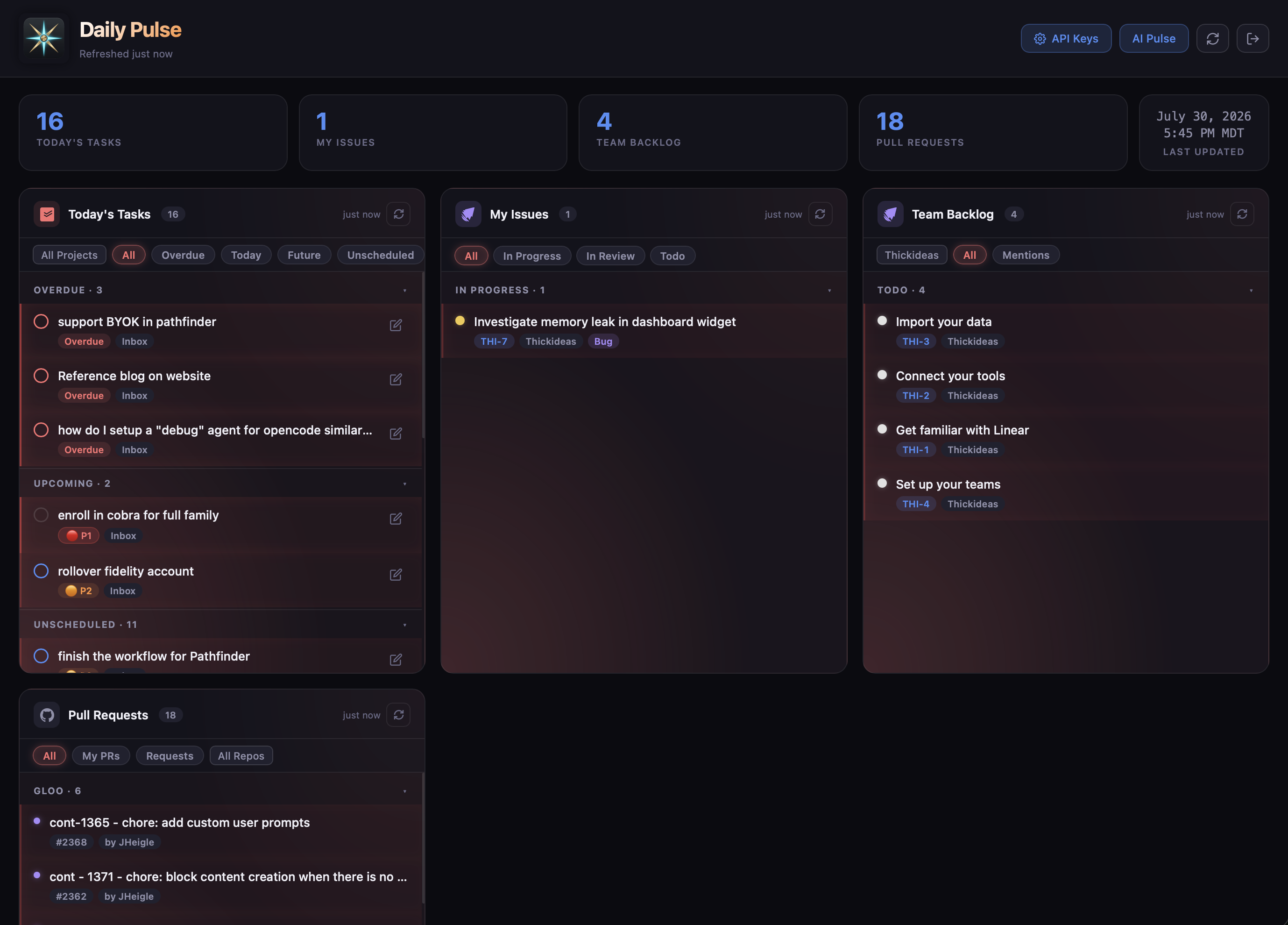 Pulsar app screenshot